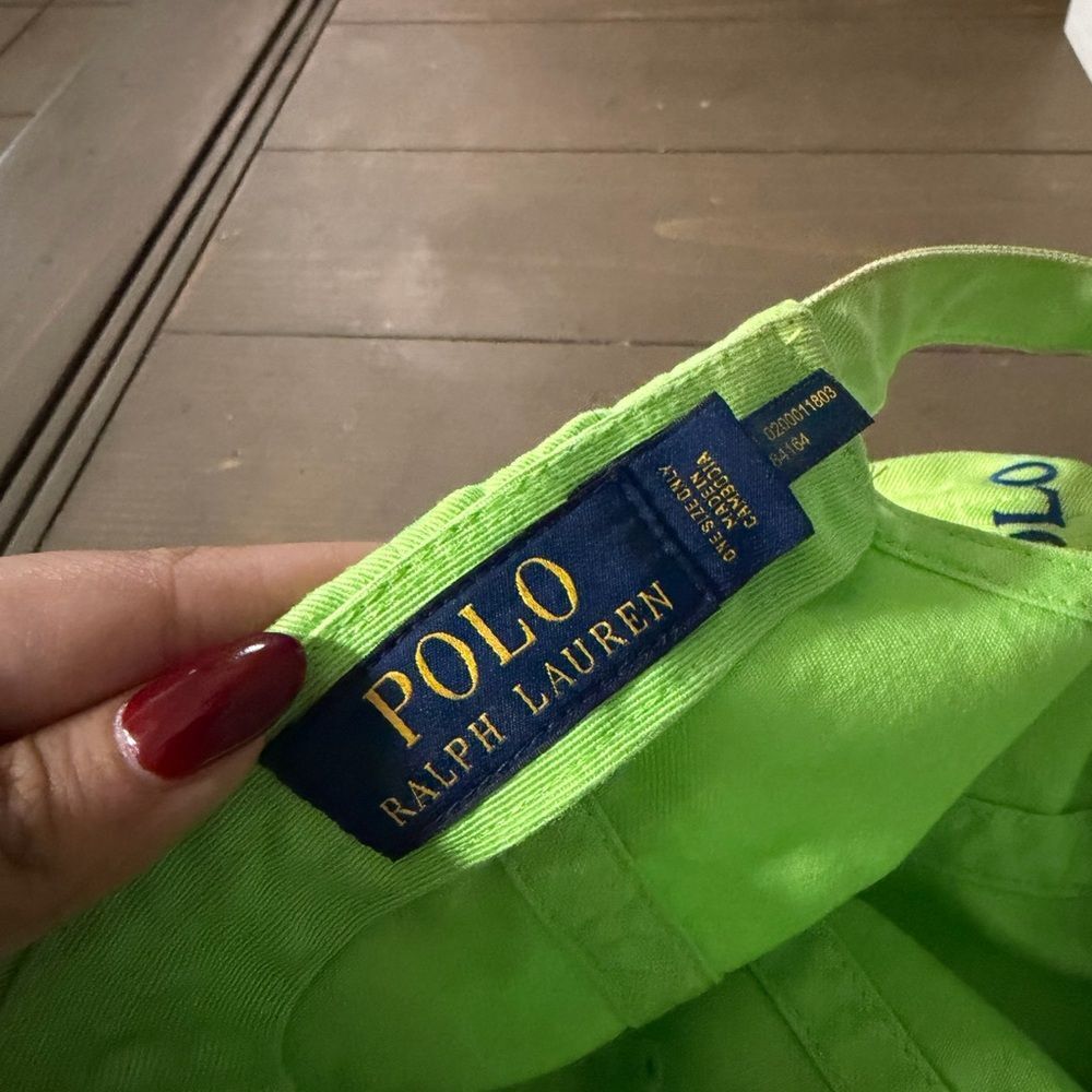 Neon Green Polo Ralph Lauren Cap - Picture 5 of 5